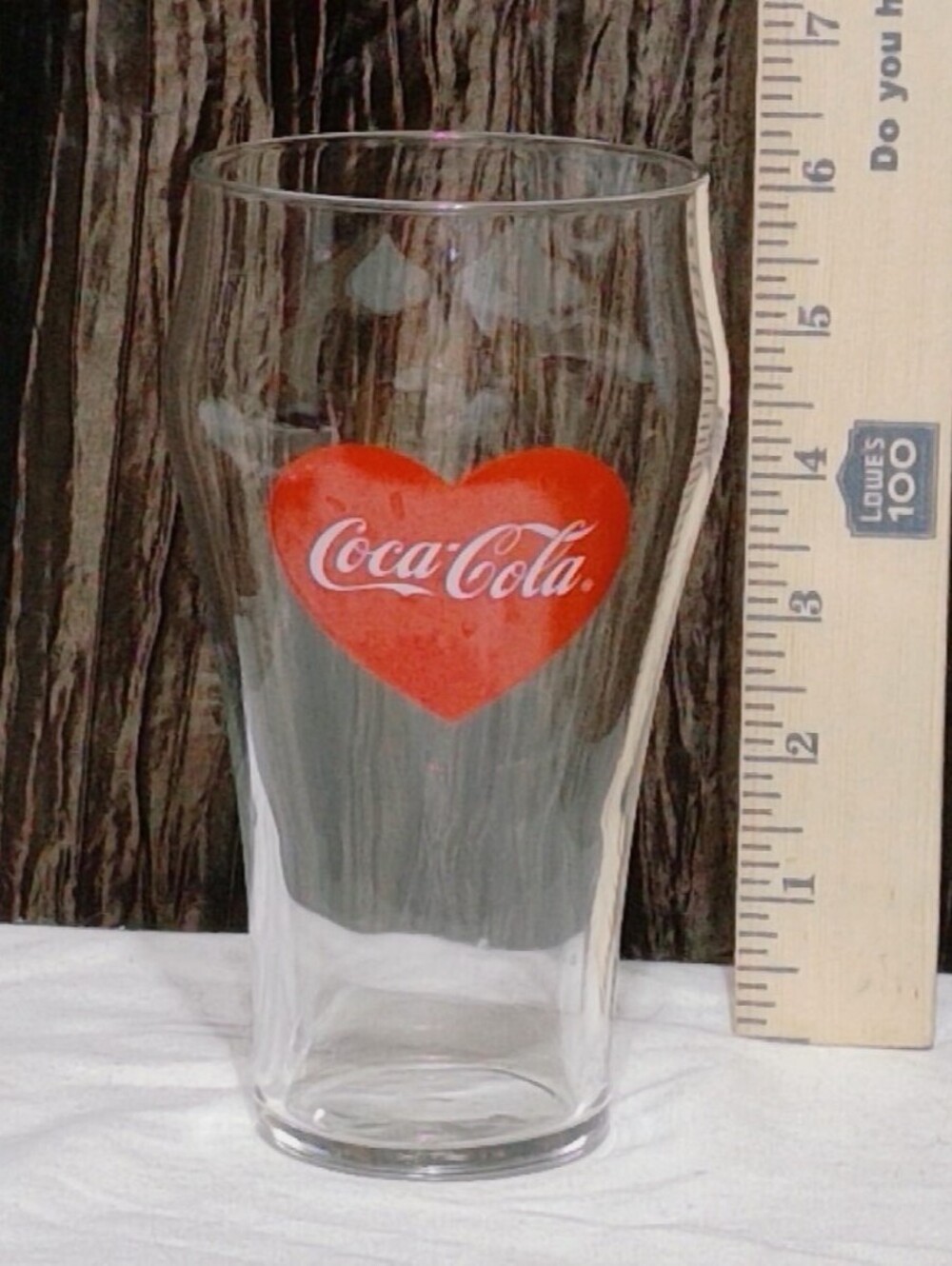 Vintage Coca-Cola Heart Logo Drinking Glass